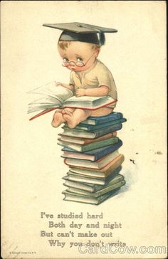 preschool baby with books